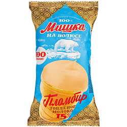 "МИШКА НА ПОЛЮСЕ" вафельный стаканчик пломбир топленое молоко